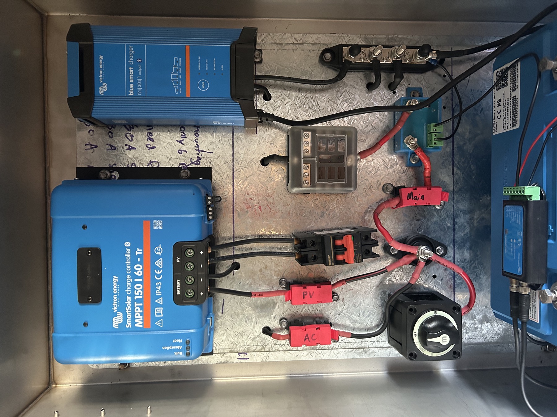 Installed Victron electrical panel